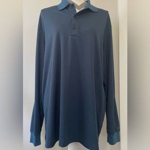 Long Sleeve Greg Norman 3 Button Polo Shirt